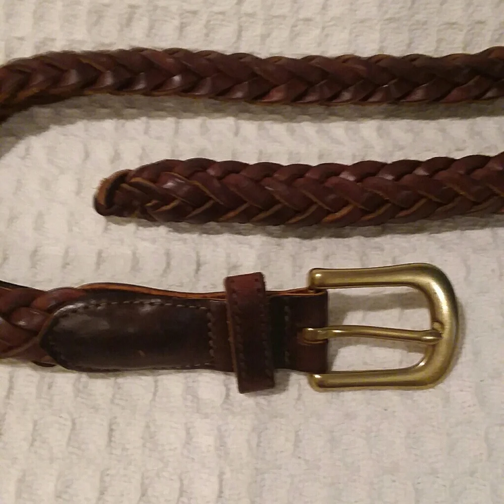 Brighton Brown Leather Braided Belt